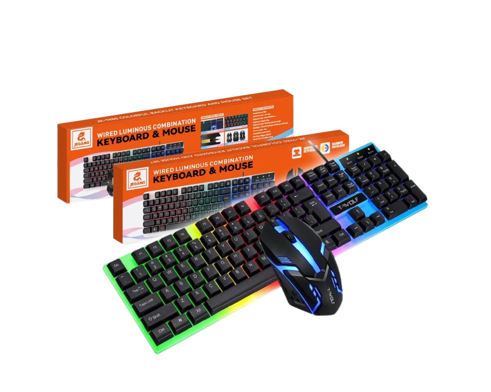 Combo Gamer Teclado y Mouse con Luces RGB